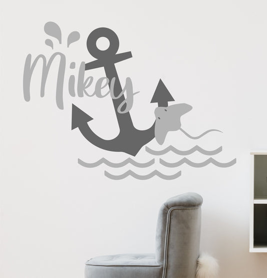 Anchor Ocean Themed Name | Wall Sticker