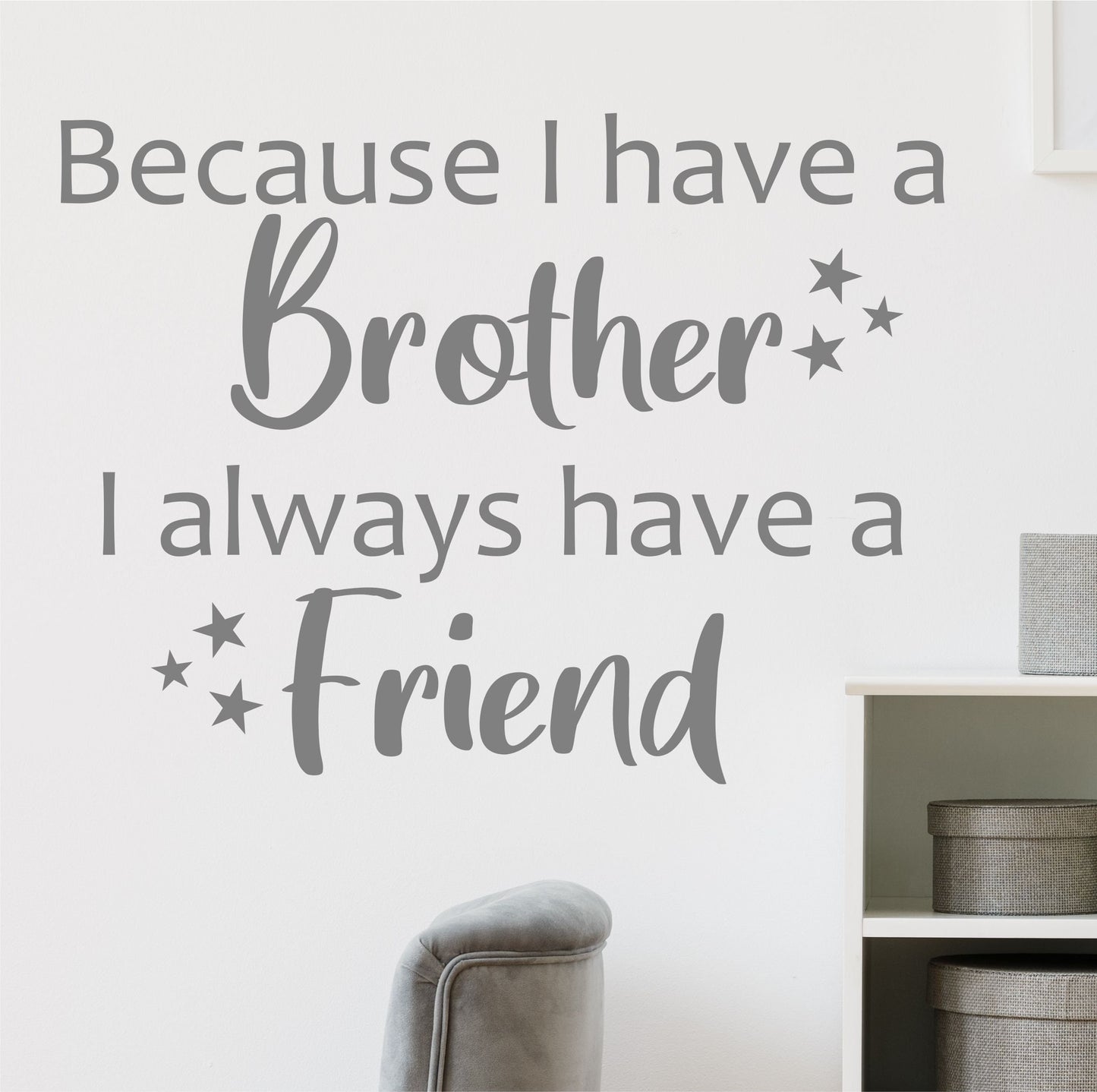 Because I Have A Brother I Always Have A Friend | Wall Sticker