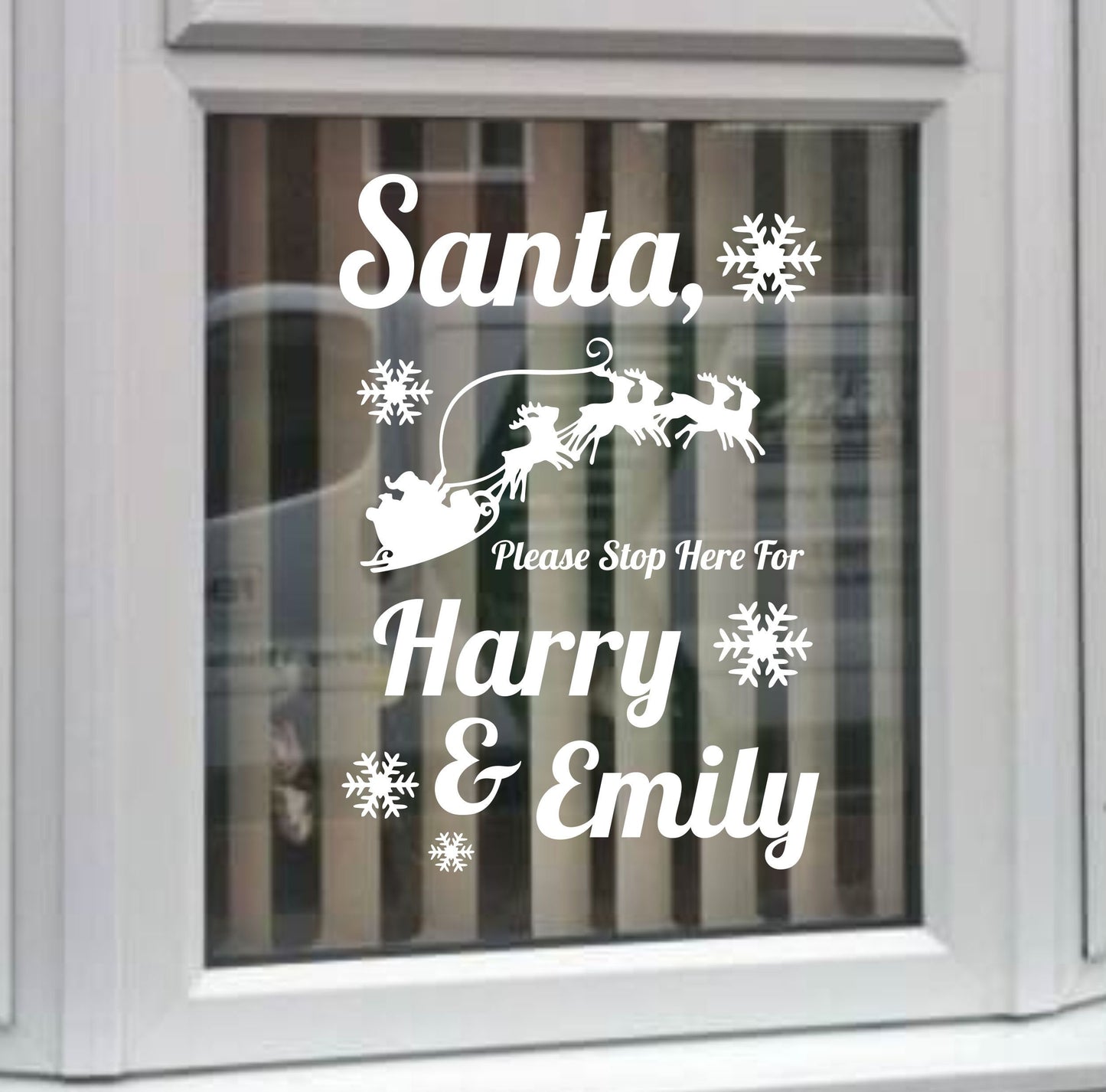 Santa Please Stop Here For Christmas | Window Wall Sticker