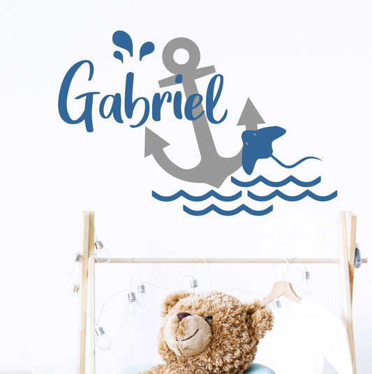 Anchor Ocean Themed Name | Wall Sticker